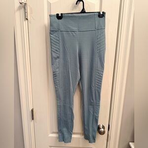 Athleta Delancey Moto Tight in Light Blue. Size Medium